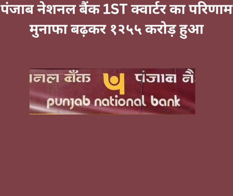 पंजाब नॅशनल बैंक 1ST क्वार्टर का परिणाम मुनाफा बढ़कर १२५५ करोड़ हुआ